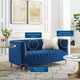 Tufted Loveseat Sofa, Velvet, Blue Navy, Modern, Living Lounge Hotel Hospitality