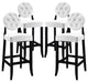 Modern White Button Bar Stool Set of 4