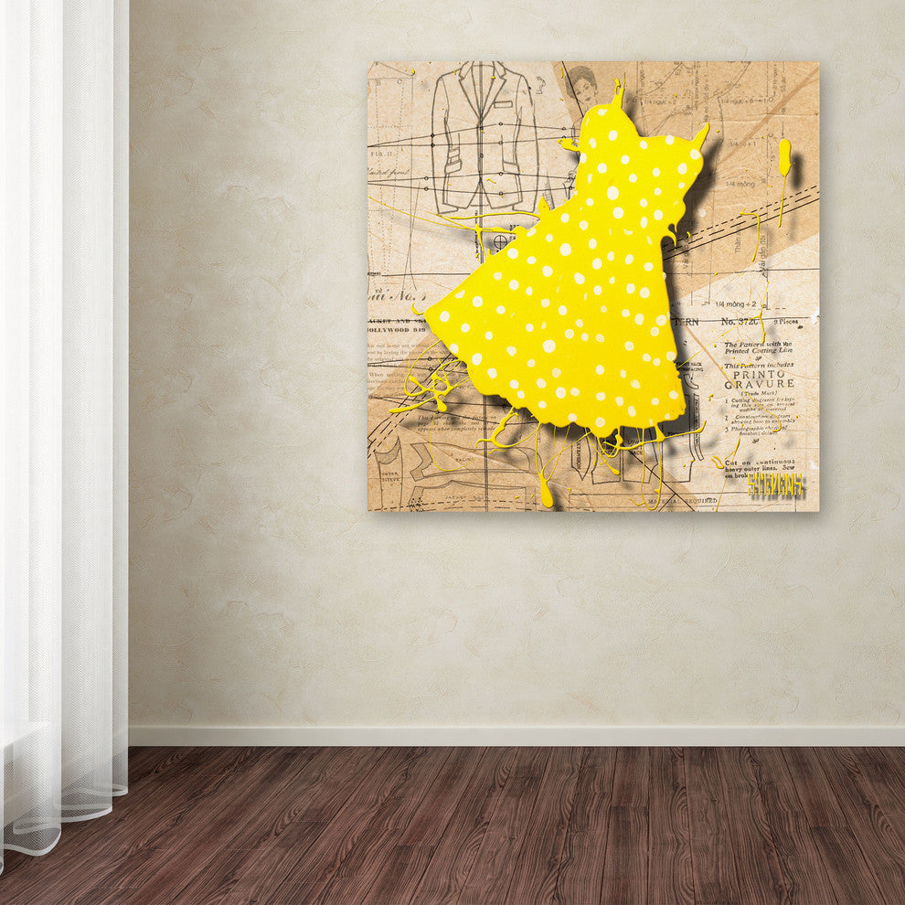 'White on Yellow' Canvas Art by Roderick Stevens