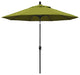 9' Matted Black Push-Button Tilt Crank Aluminum Umbrella, Ginkgo Pacifica