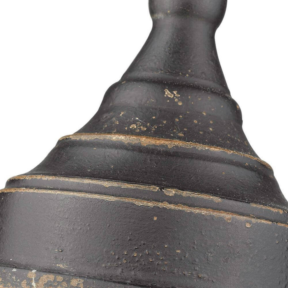 1 Light 9" Pendant, Antique Black Iron