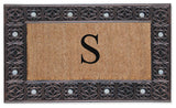 A1HC First Impression Rubber and Coir Decorative Tray Doormat 18"x30", S