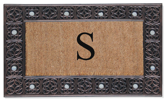 A1HC First Impression Rubber and Coir Decorative Tray Doormat 18"x30", S