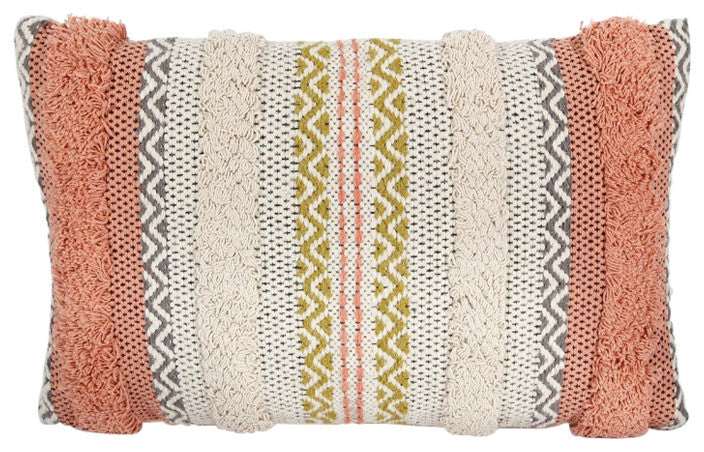 Decorative Cotton Lumbar Pillow, Multi