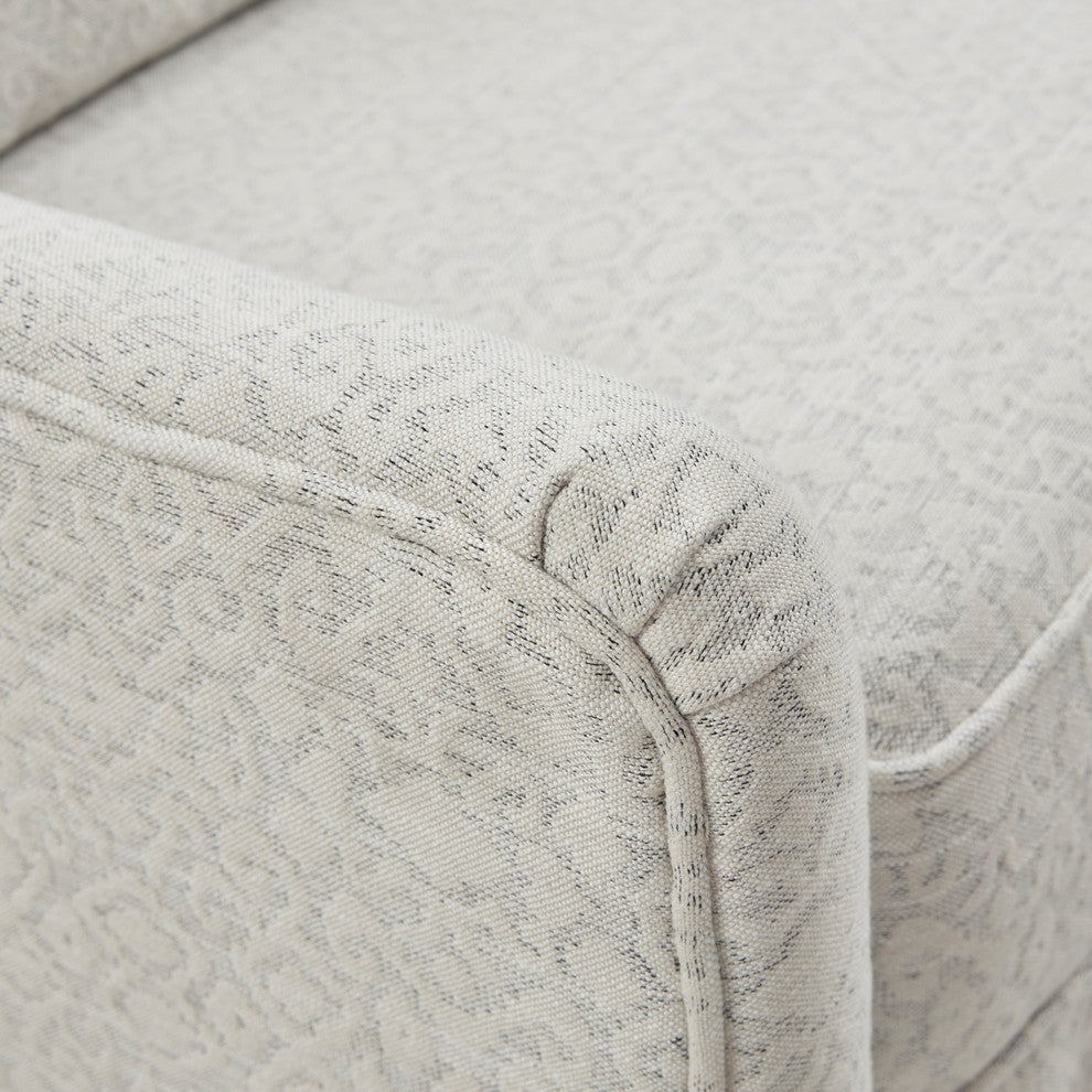 Madison Park Theo Swivel Glider Chair, Ivory/Black