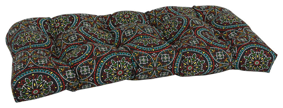 42"X19" U-Shaped Patterned Tufted Settee/Bench Cushion, Alden Starlight