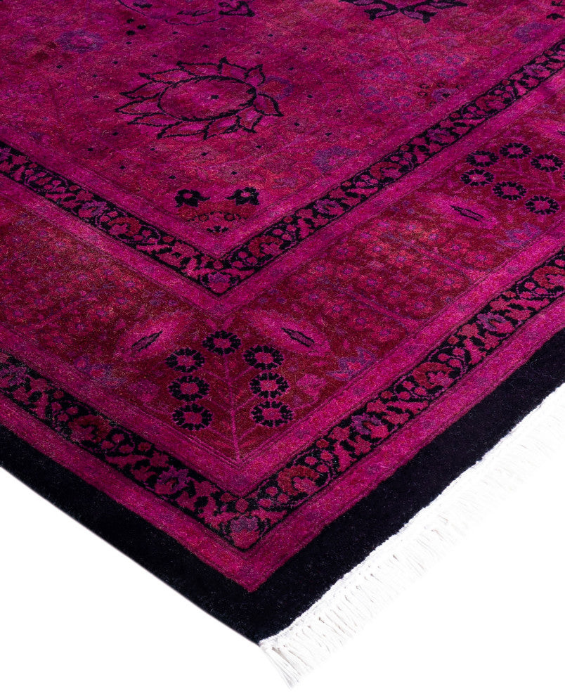 Overdyed One-of-a-Kind Hand-Knotted Area Rug Purple, 6' 3" x 13' 2"