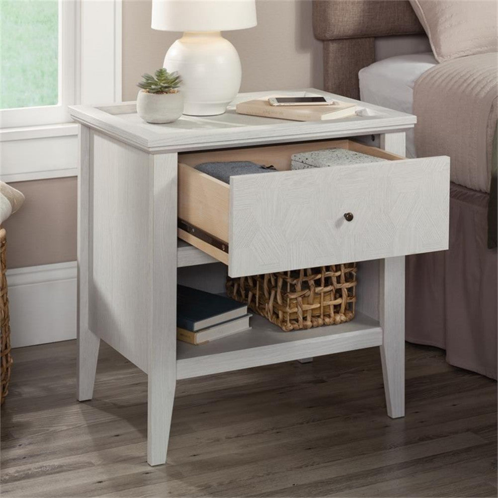 Sauder Larkin Ledge Engineered Wood Night Stand in Glacier Oak