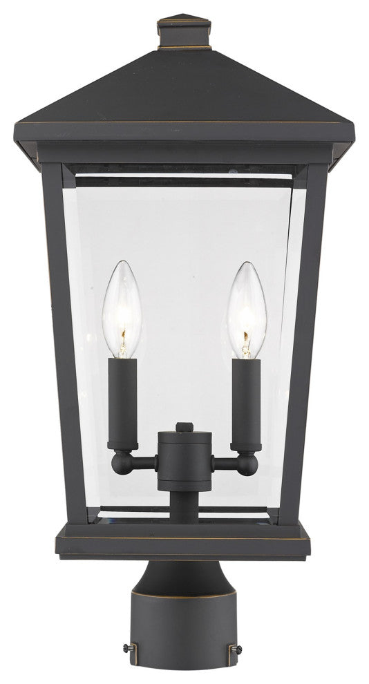 Z-Lite 568PHBR Beacon 2 Light 20" Tall Outdoor Single Head Post - Oil Rubbed