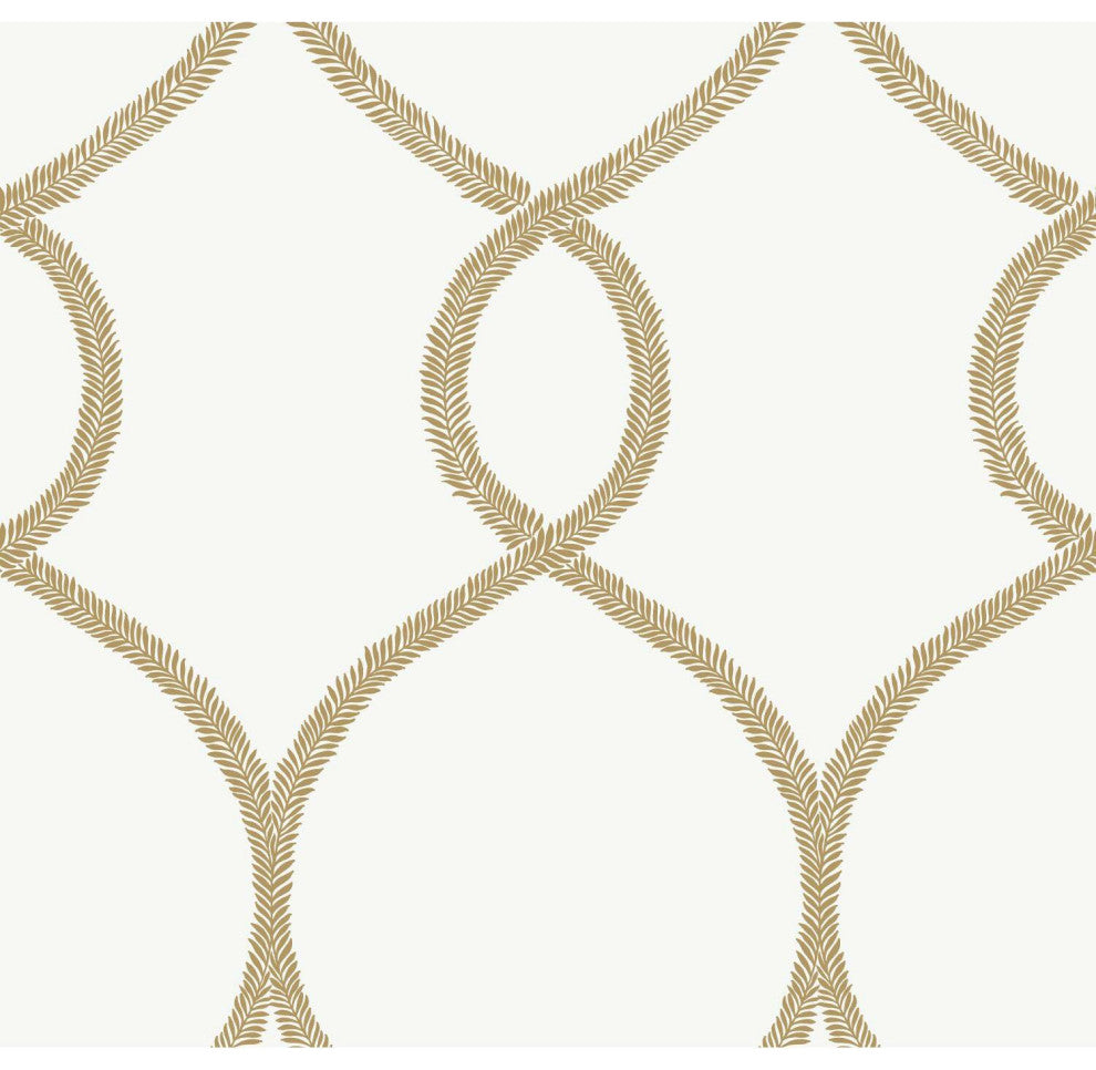 Laurel Leaf Ogee Wallpaper