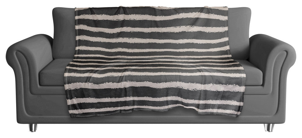 Black Stripes on Pink 50x60 Coral Fleece Blanket