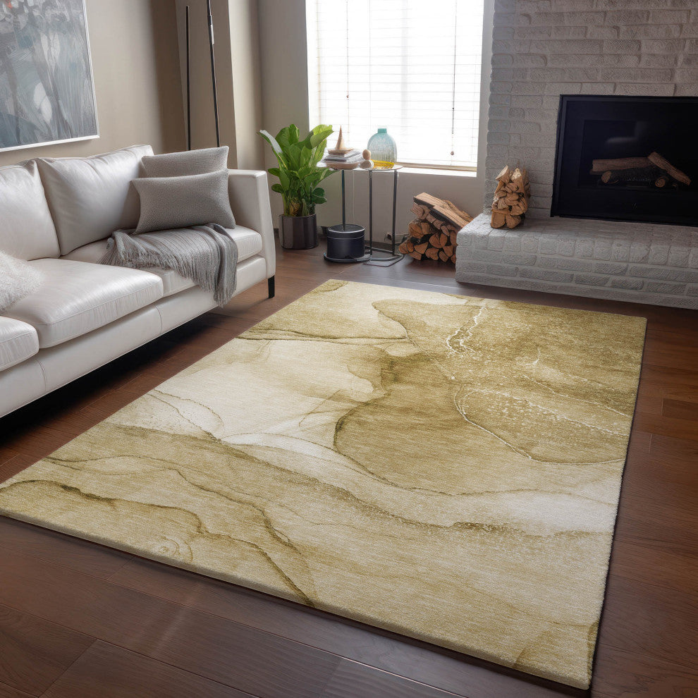 Premium Machine Washable Mayfield AMF507 Beige 3'' x 5'' Rug