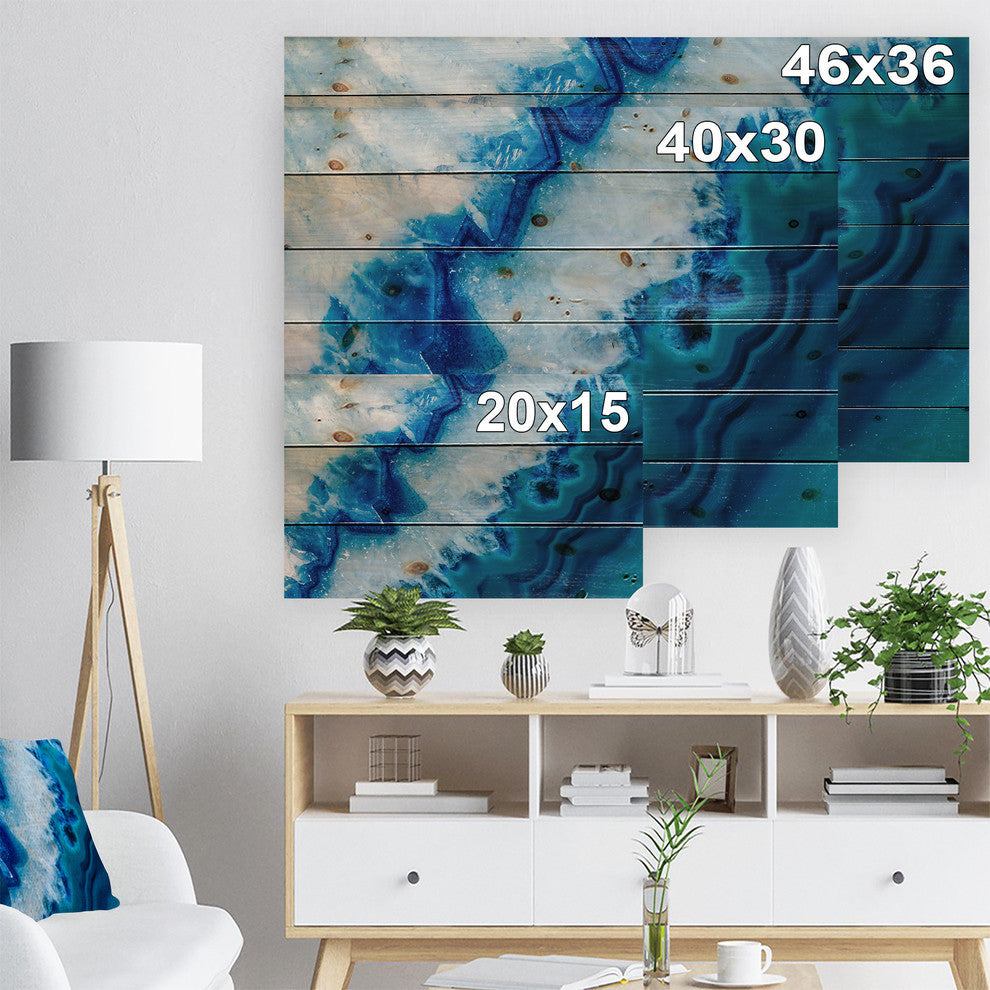 Designart Geode Slice Macro Abstract Wood Wall Art 46x36