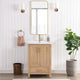 Gela Single Bath Vanity with Ceramic Basin Top, Fir Wood Brown, 24", No Mirror