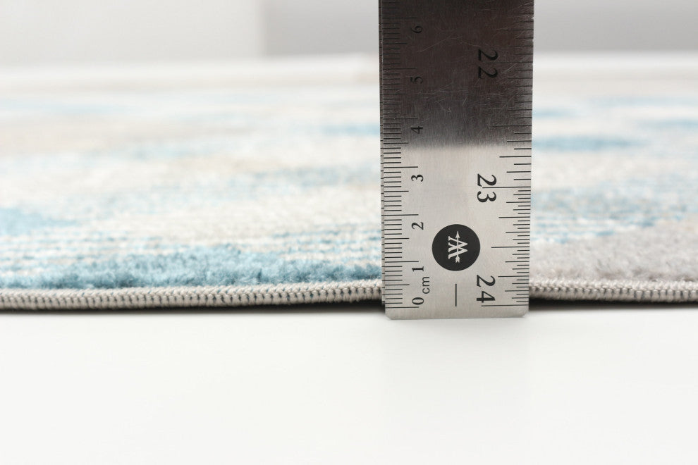 Aqua Kors Area Rug, Gray, 2'6"x8'