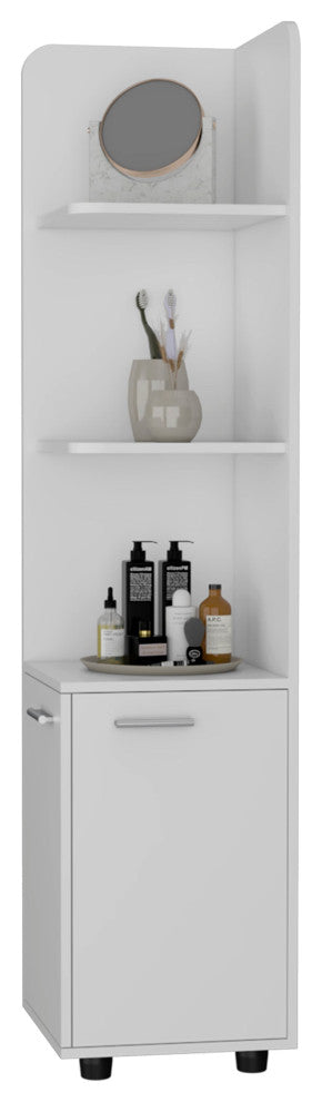 Sunriver Corner Shelf With Cabinet, White