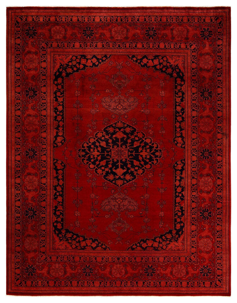 Vibrance, One-of-a-Kind Hand-Knotted Area Rug Red, 8'1"x10'5"