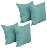 17" Jacquard Throw Pillows With Inserts, Set of 4, Mabul Seaglass