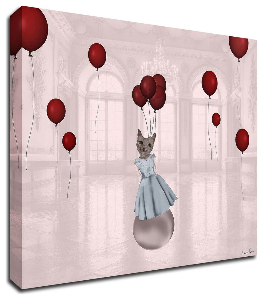 Ball with Balloons by Daniela Nocito, Print on Canvas, 33"x30"
