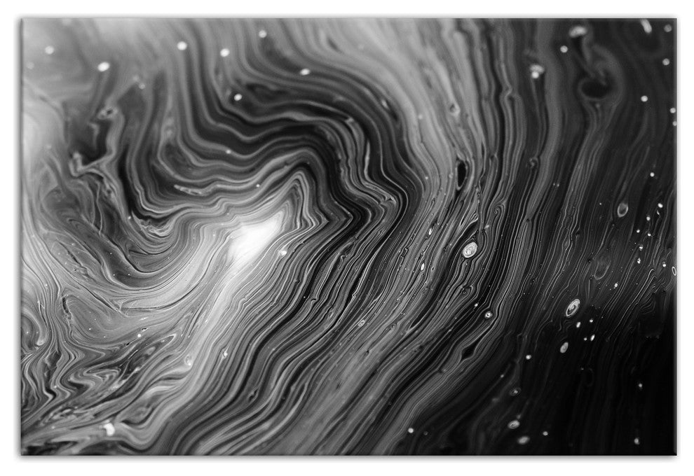 Black and White Galaxy Geode Print on Canvas