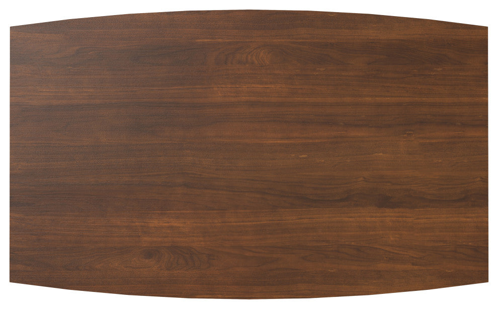 Draper Solid Wood Mid Century Rectangle Dining Table, Walnut Veneer