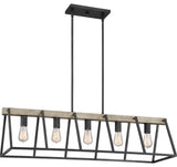 Brockton 5-Light Island Light, Grey Ash