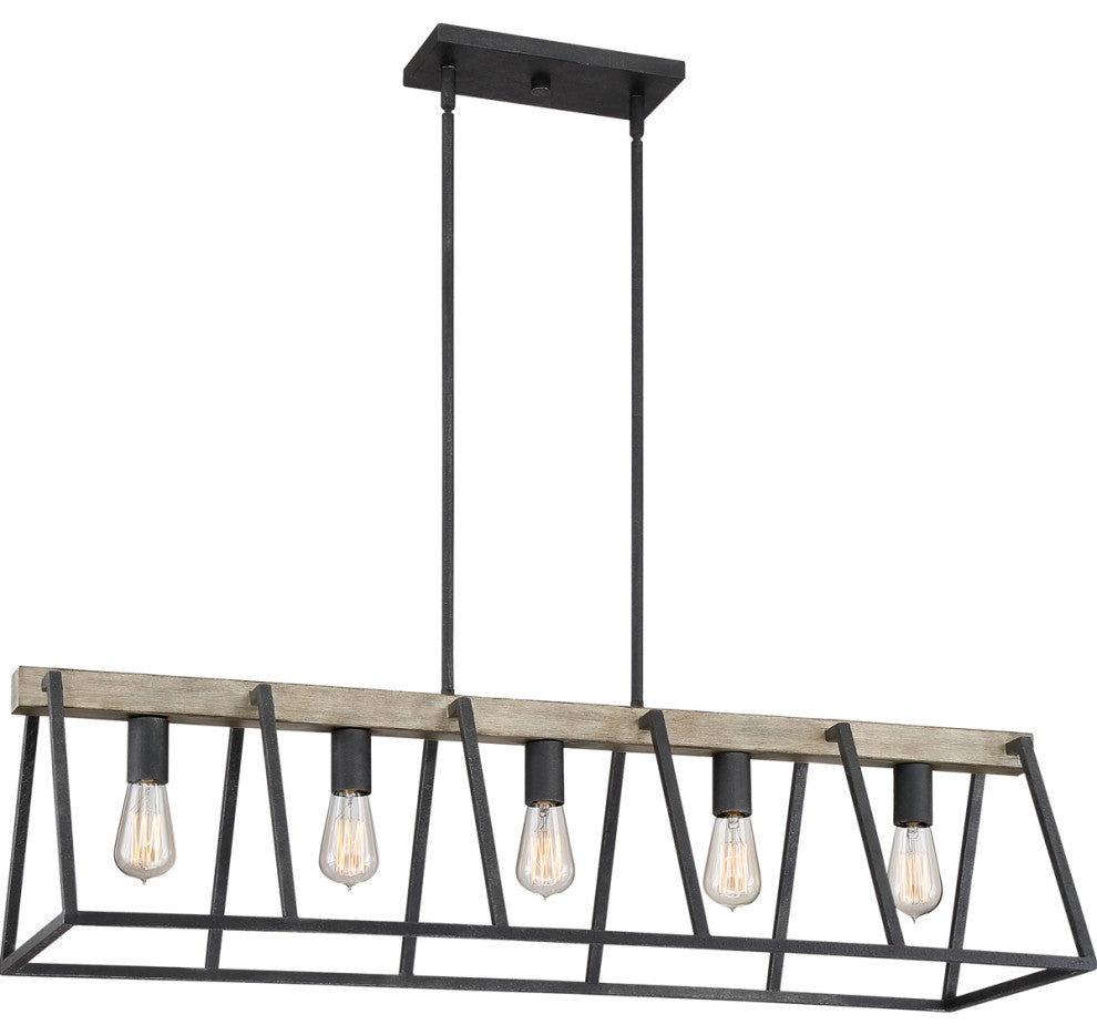 Brockton 5-Light Island Light, Grey Ash