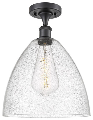 Innovations 516-1C-BK-GBD-124 1 Light Semi-Flush Mount, Matte Black