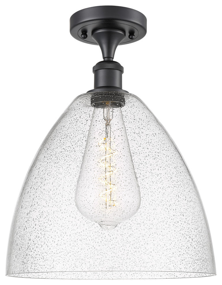 Innovations 516-1C-BK-GBD-124 1 Light Semi-Flush Mount, Matte Black