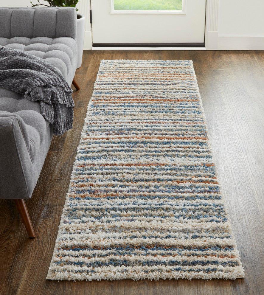 Weave & Wander Caide Contemporary Beige/Cream Rug, 2'6"x8" Runner