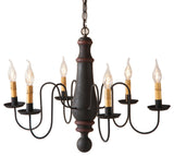 Large Norfolk Chandelier, Hartford Black With Red Stripe