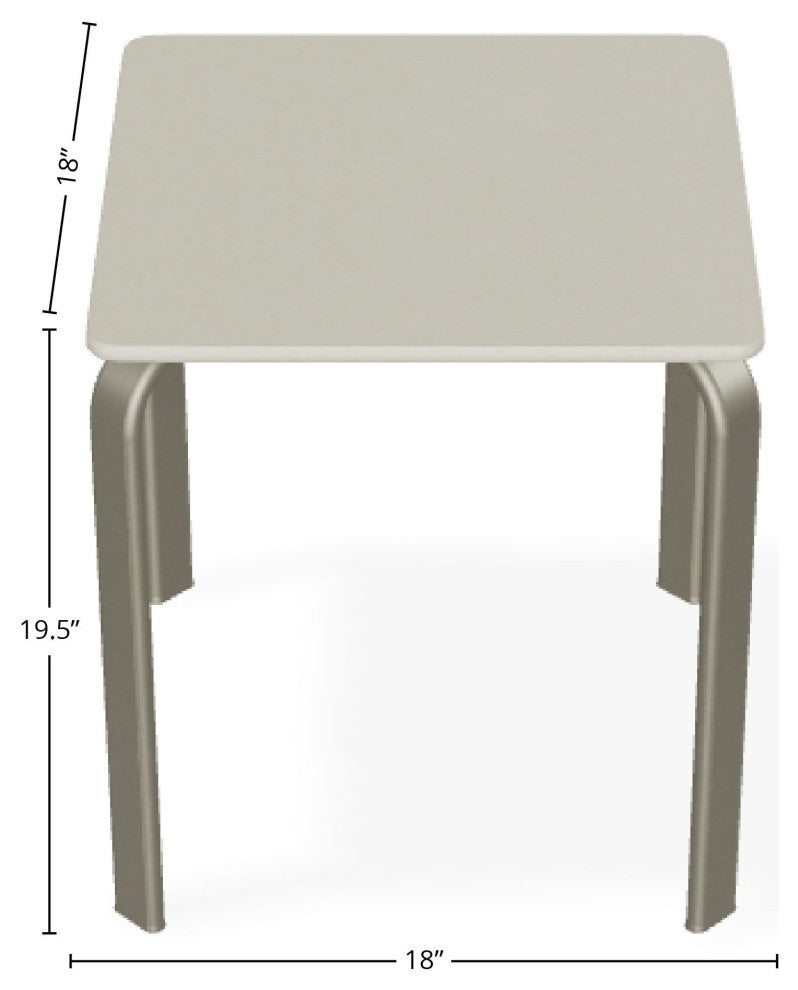 18" Square Marine Grade Outdoor End Table, Storm