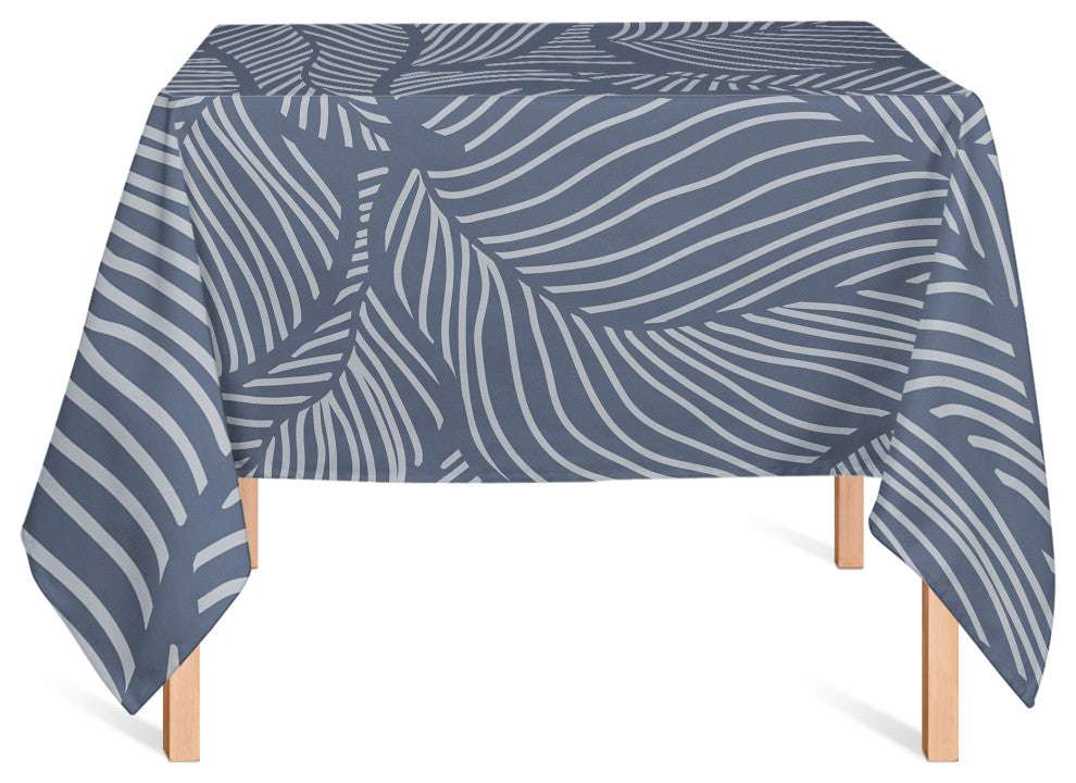 Dense Leaves Blue 4 58x58 Tablecloth