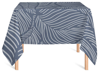 Dense Leaves Blue 4 58x58 Tablecloth