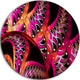Unique Magenta Fractal Design Pattern, Abstract Disc Metal Artwork, 23"