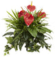 24" Mixed Anthurium Artificial Plant, Set of 2
