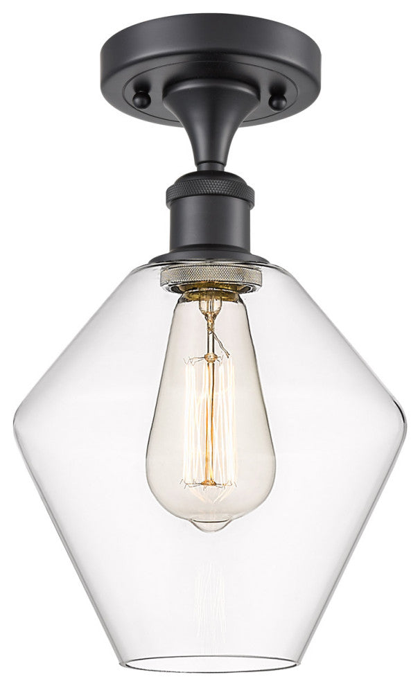 Innovations 516-1C-BK-G652-8-LED 1-Light Semi-Flush Mount, Matte Black