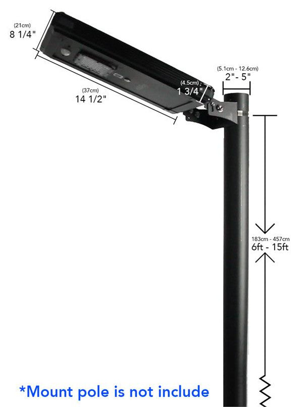 eLEDing Solar Power AI-Smart 1600 Lumens Cree LED Area Parking Light in Black