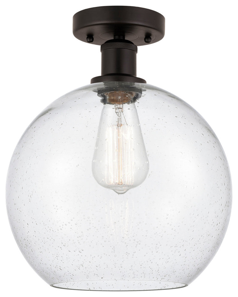 Innovations 616-1F-OB-G124-10 1 Light Semi-Flush Mount, Oil Rubbed Bronze