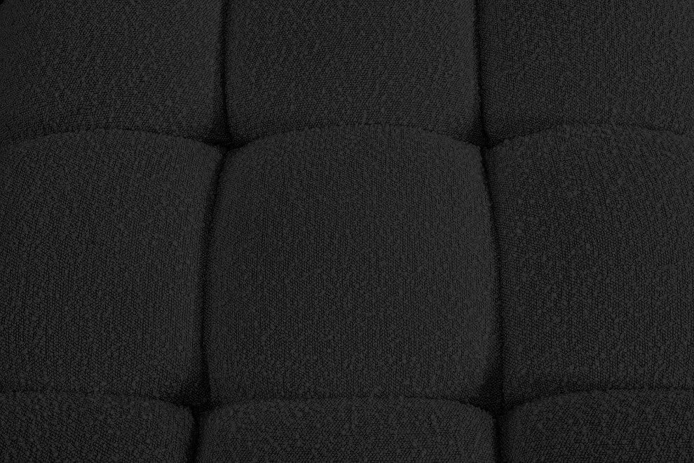 Ames Boucle Fabric Modular Sofa, Black, 3-Piece: 3 Armless Chair