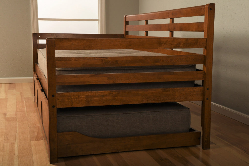 Boho Daybed With Pop Up and Linen Aqua Mattresses, Barbados