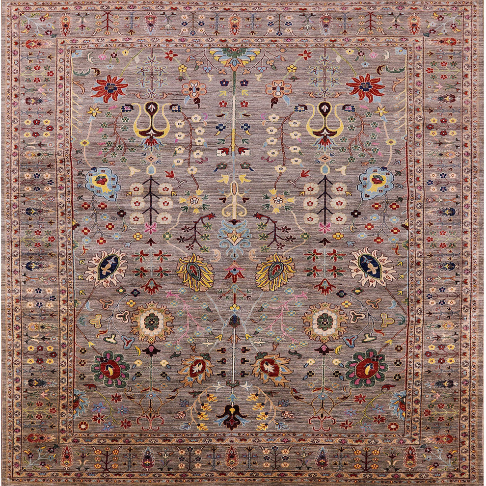 Ahgly Company Indoor Square Mid-Century Modern Area Rugs, 7' Square