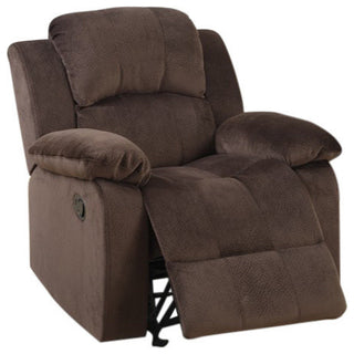 Rocker Recliner In Choco Brown Suede Fabric
