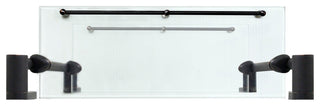 MODONA's 14.75" Double Glass Wall Shelf With Rail, Rubbed Bronze