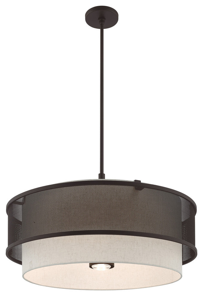 Livex Lighting Bronze 4 + 1 * Light Pendant Chandelier
