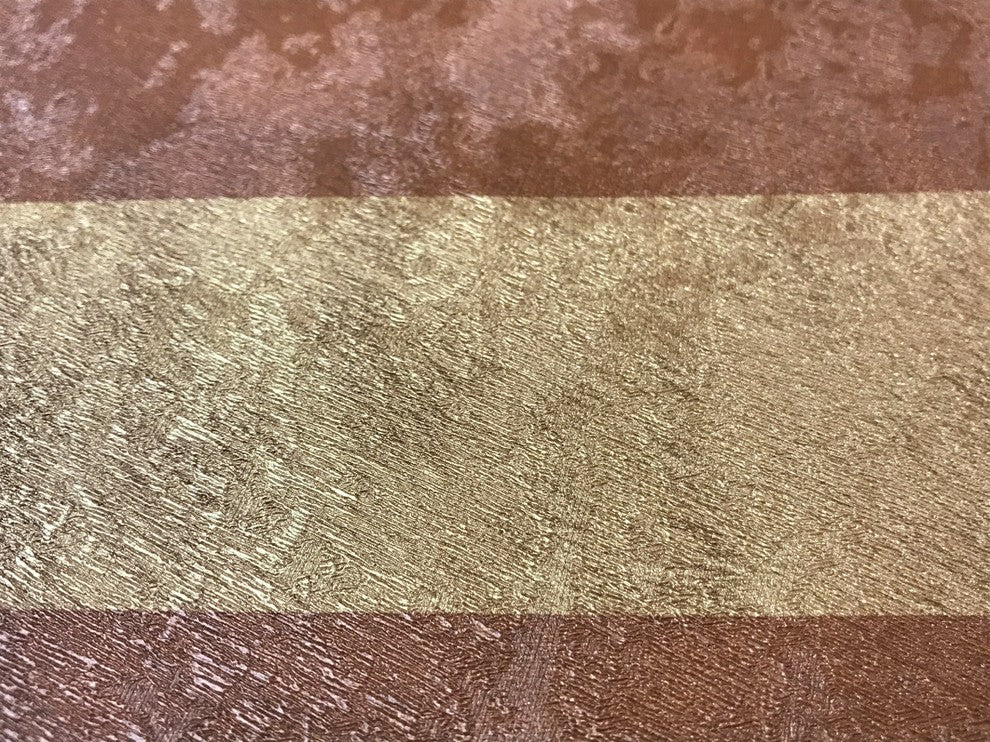 300065 Gold Cooper Bronze Stripe Portofino Wallpaper, Triple Roll - 75 Sq.ft