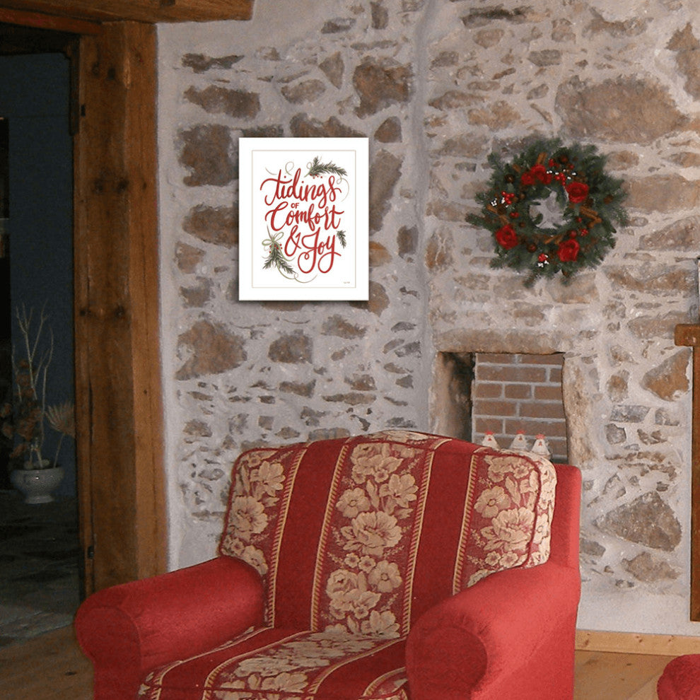 Tidings of Comfort and Joy 2 White Framed Print Wall Art
