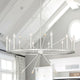 22-Light Candle Style Wagon Wheel Chandelier, White/Antique Silver