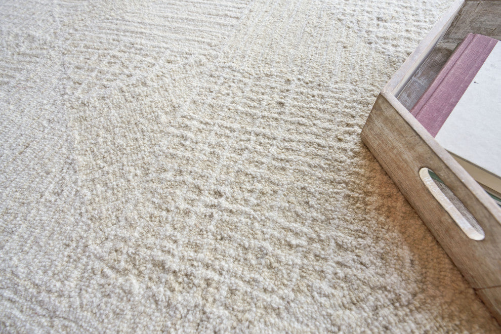 Caprice Handmade Hand-Tufted Wool Beige/Ivory Area Rug, 10'x14'