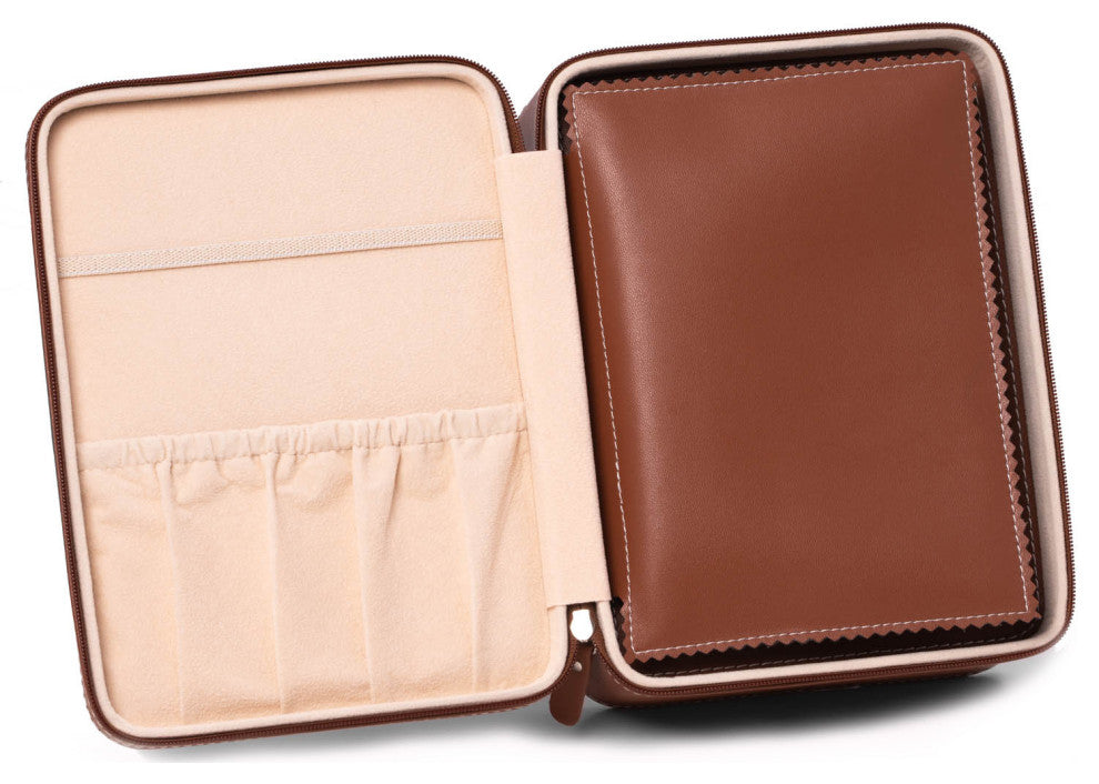 Saddle Leather 4 Watch and Accessory Case